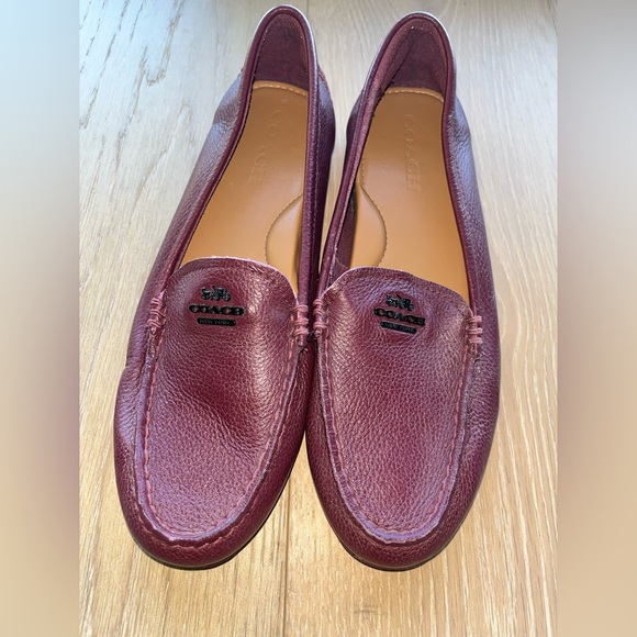 Coach maroon mary lock up loafers - Picture 1 of 7